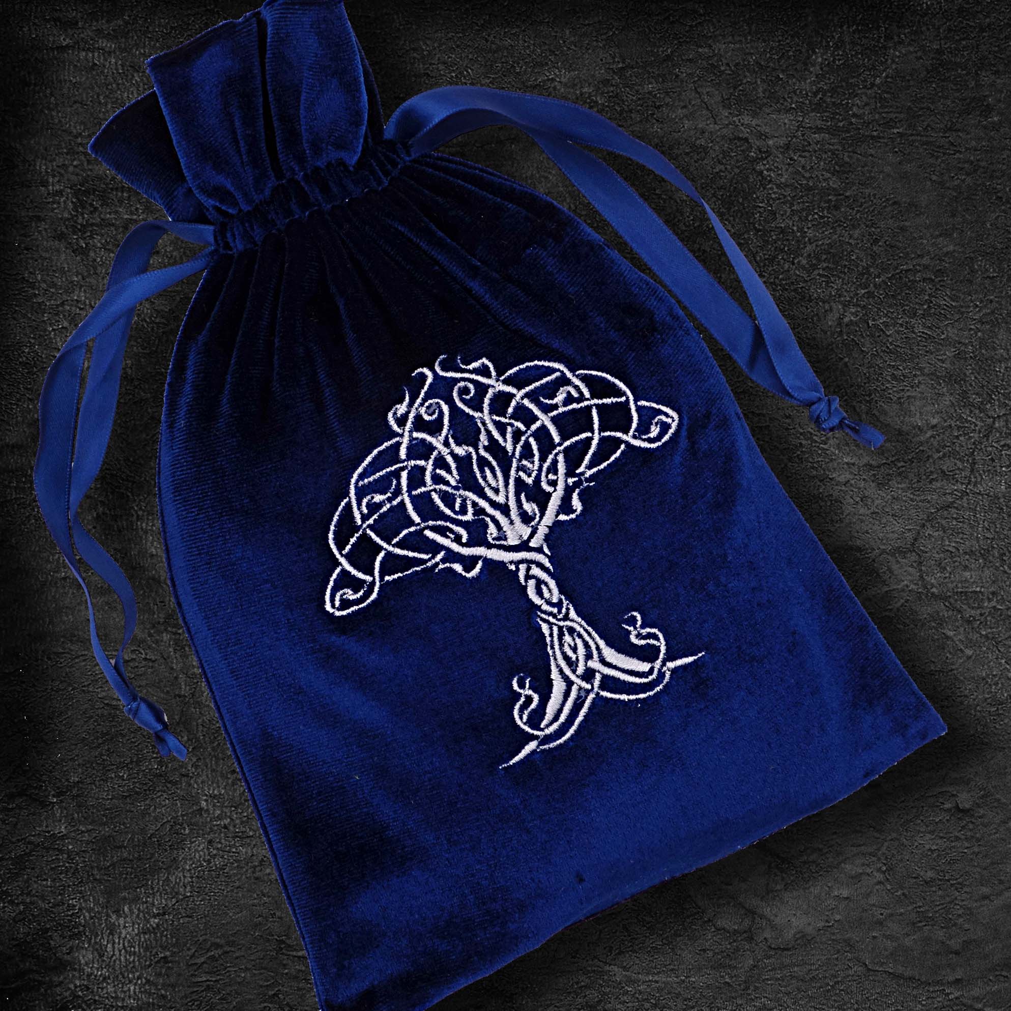 Tarot Bag with silver Tree of Life Bag