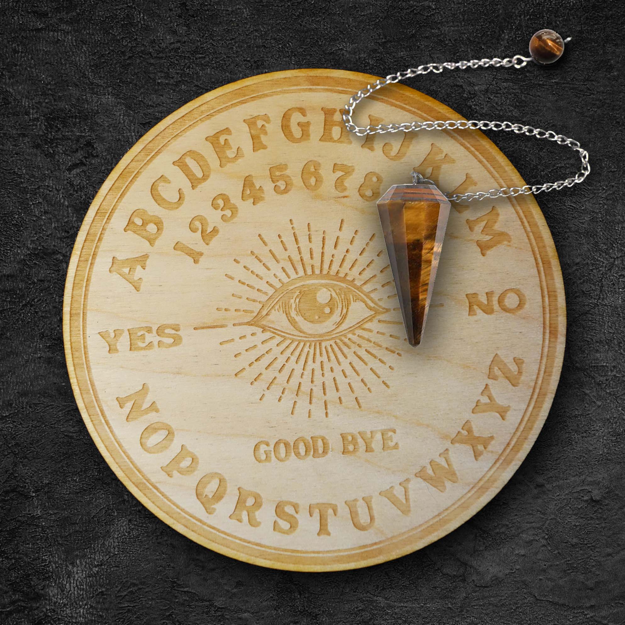 Classic Wooden Dowsing Kit with 6-inch Board and Crystal Pendulum Dowsing