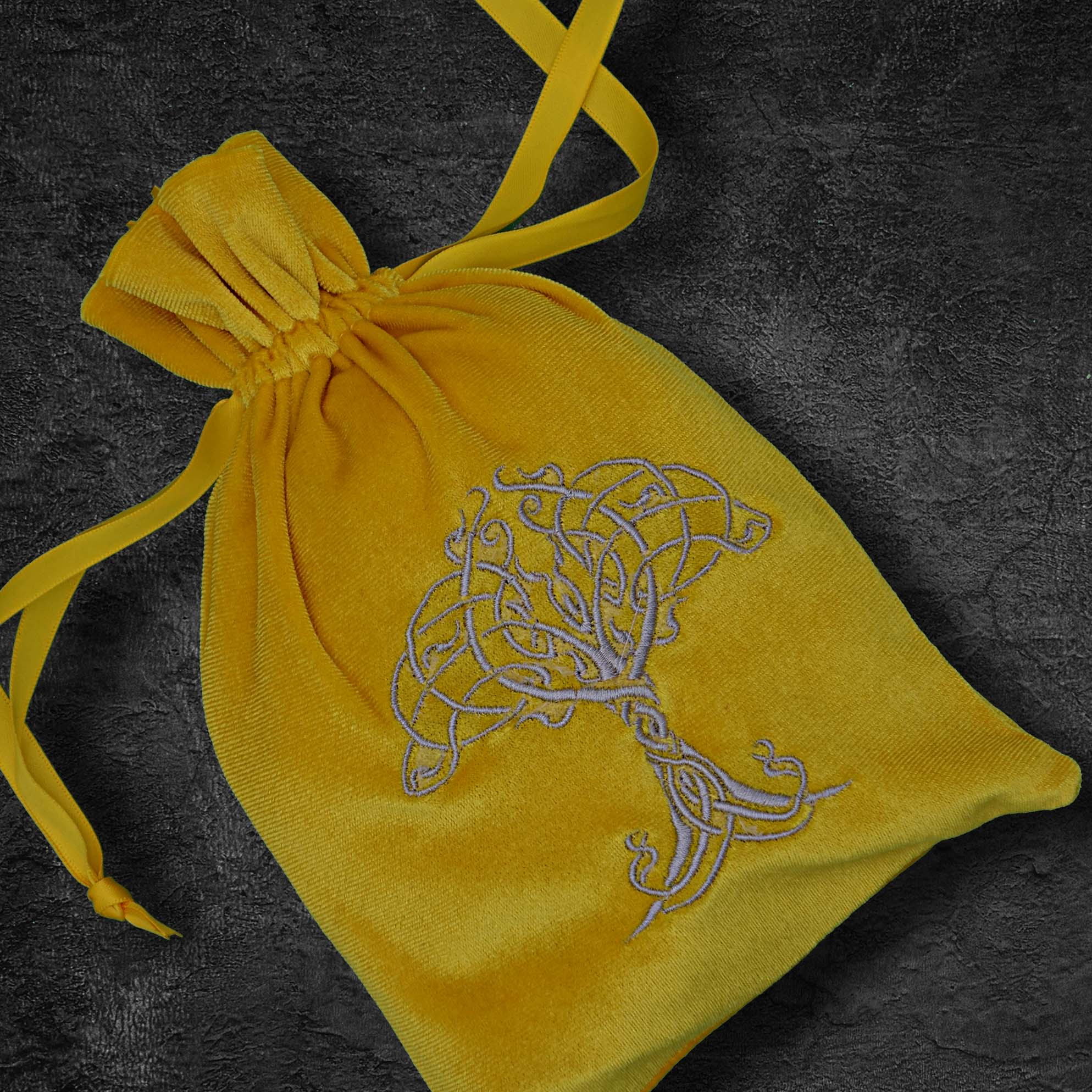Tarot Bag with silver Tree of Life Bag