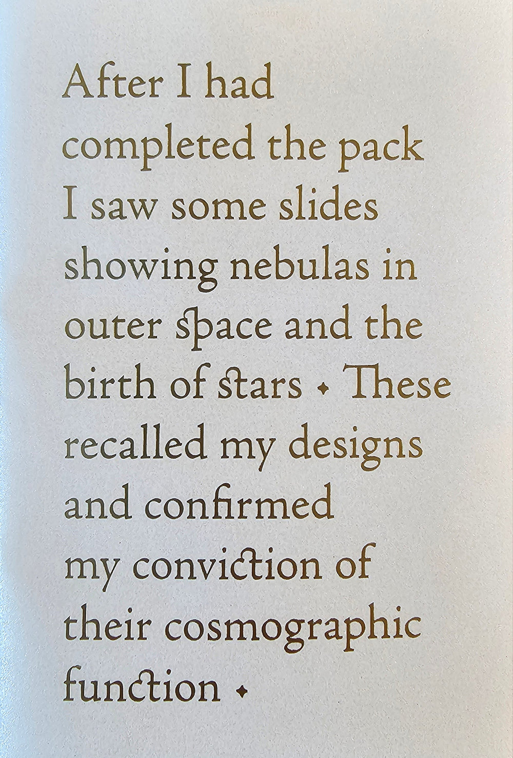 Text on a light background discussing observations of nebulas and stars.