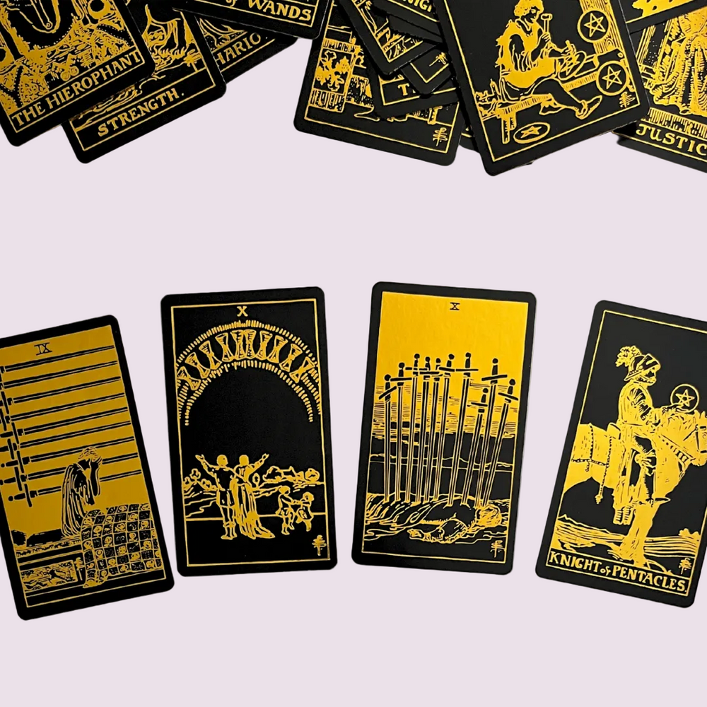Black Gold Tarot Deck | Classic Tarot Design and Gold Foil