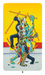 Five or Wands card from Dang Olsen Dream Tarot featuring intertwined abstract figures in tension, illustrated in bold, chaotic psychedelic tarot imagery