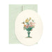 Jade Vanitas oval die-cut greeting card featuring vanitas still life artwork on cream white paper