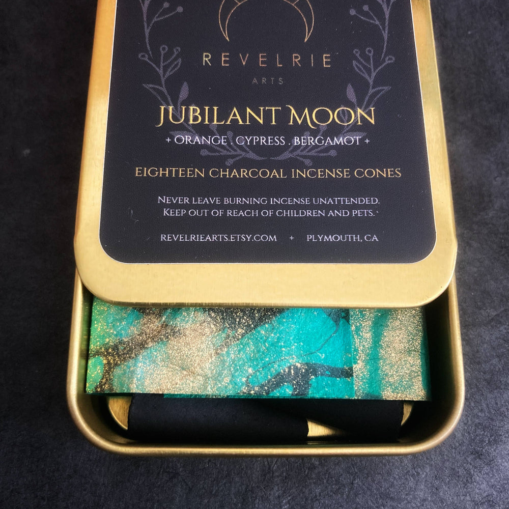 Tokyo Glow - Charcoal Incense Cones In Gold Tin 