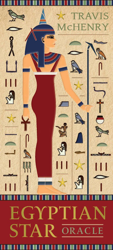 Book cover of 'Egyptian Star Oracle' by Travis McHenry with Egyptian-themed design elements.