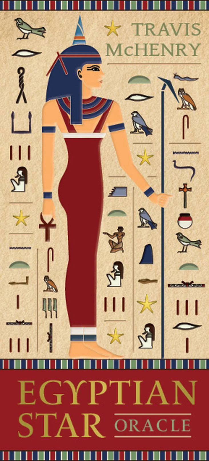 Book cover of 'Egyptian Star Oracle' by Travis McHenry with Egyptian-themed design elements.
