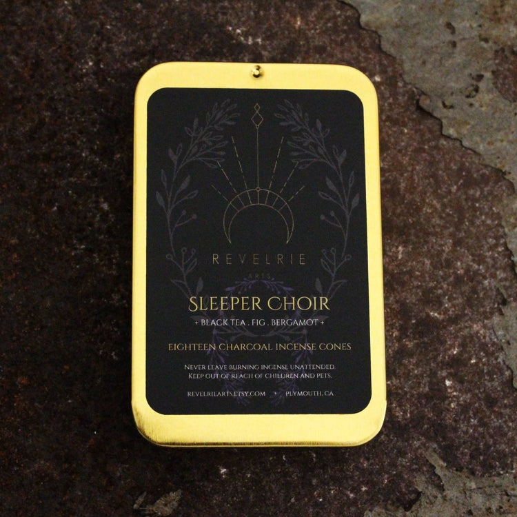 Sleeper Choir - Charcoal Incense Cones In Gold Tin