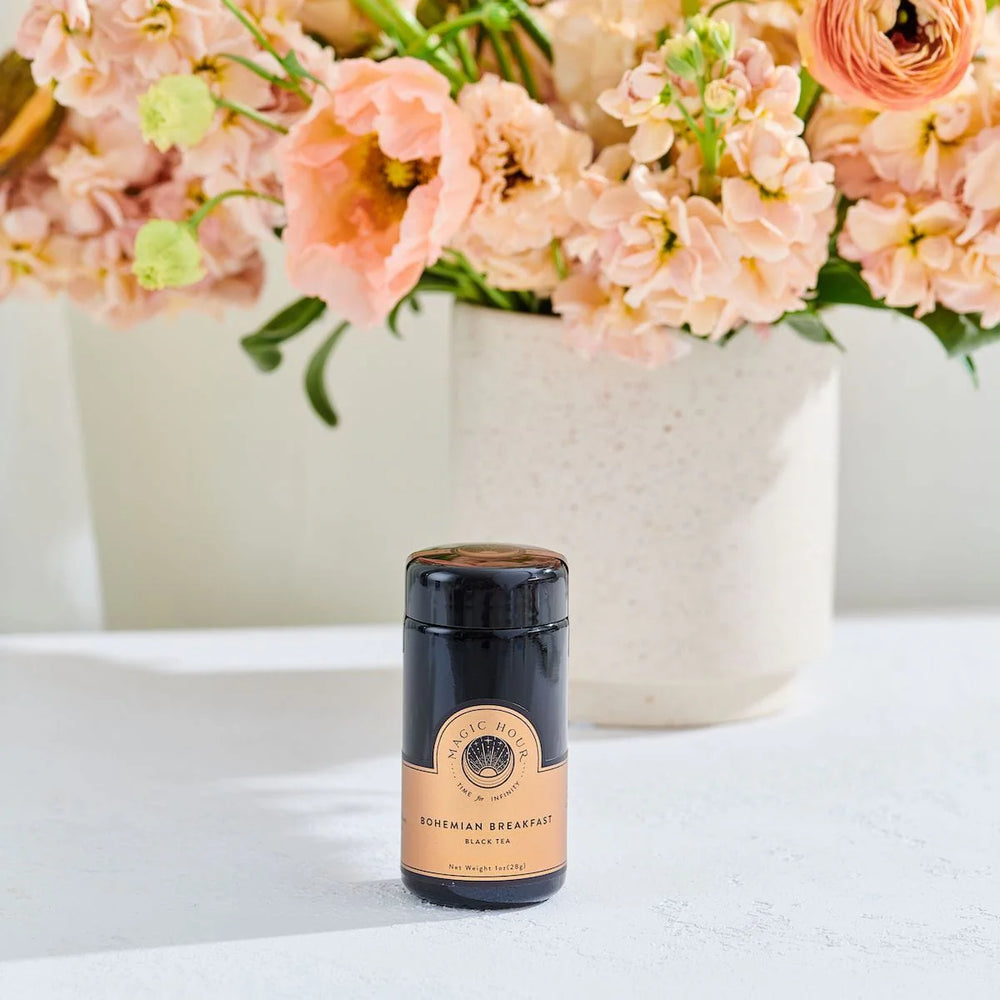 Bohemian Breakfast Organic Black Loose Leaf Tea – Violet Glass Traveler Jar