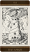 The Tower Tarot Card from the Baddeley Tarot Set: A Medieval Tower being struck by lighting causing destruction.  