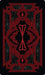 Card back from The Vampire’s Tale Tarot with red bats, spiderwebs, and gothic ornamentation