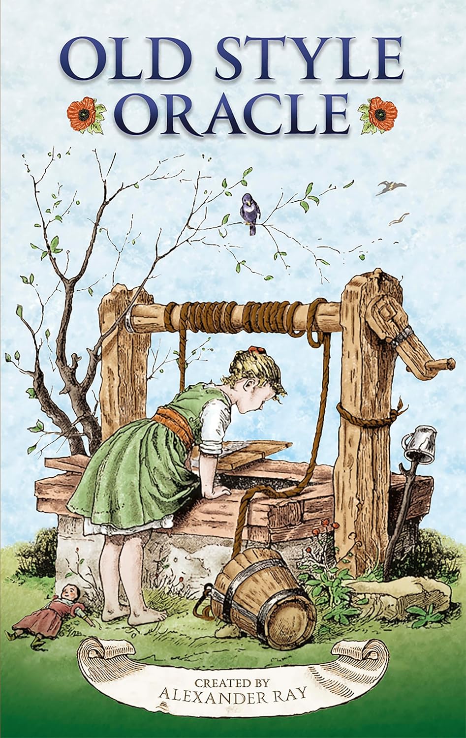 Old Style Oracle guidebook cover showing a vintage-style illustration of a child leaning over a well, with the title “Old Style Oracle” and creator name Alexander Ray.