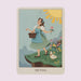 Cottage Magic Tarot The Fool card showing a joyful figure stepping forward with a basket and flower under a bright sun