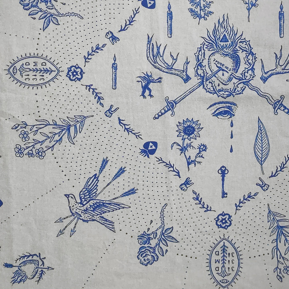 Delft Blue Dove Bandana or Altar Cloth