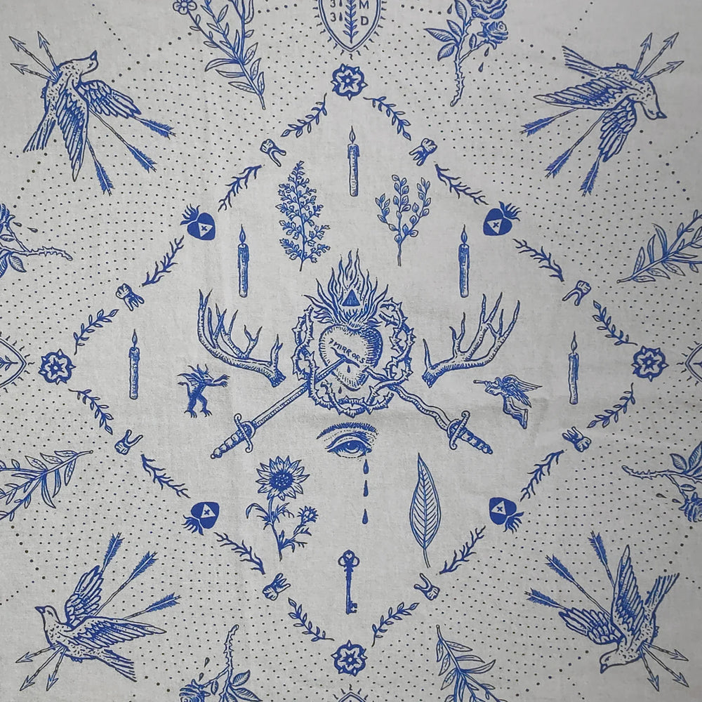 Delft Blue Dove Bandana or Altar Cloth
