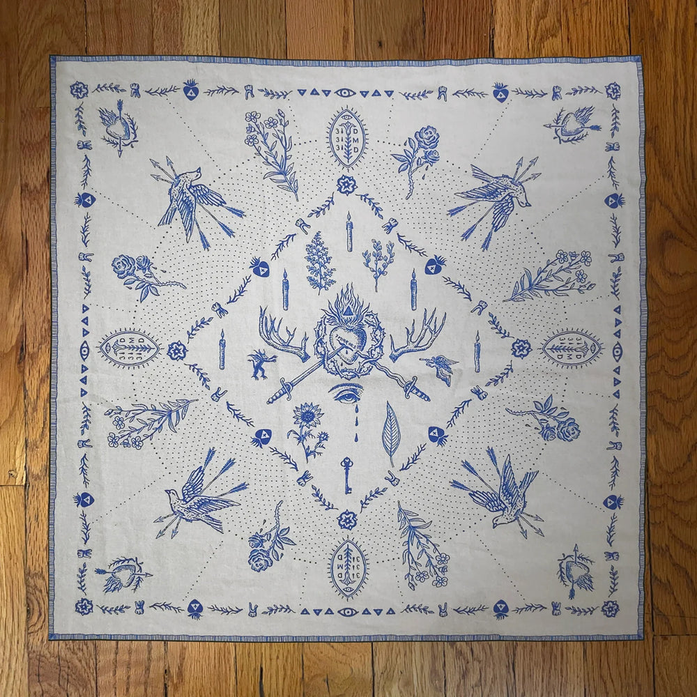 Delft Blue Dove Bandana or Altar Cloth