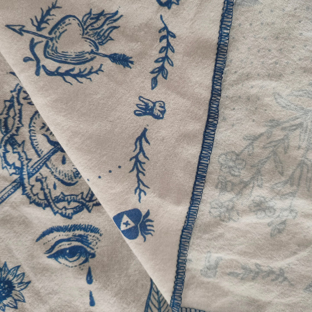 Delft Blue Dove Bandana or Altar Cloth