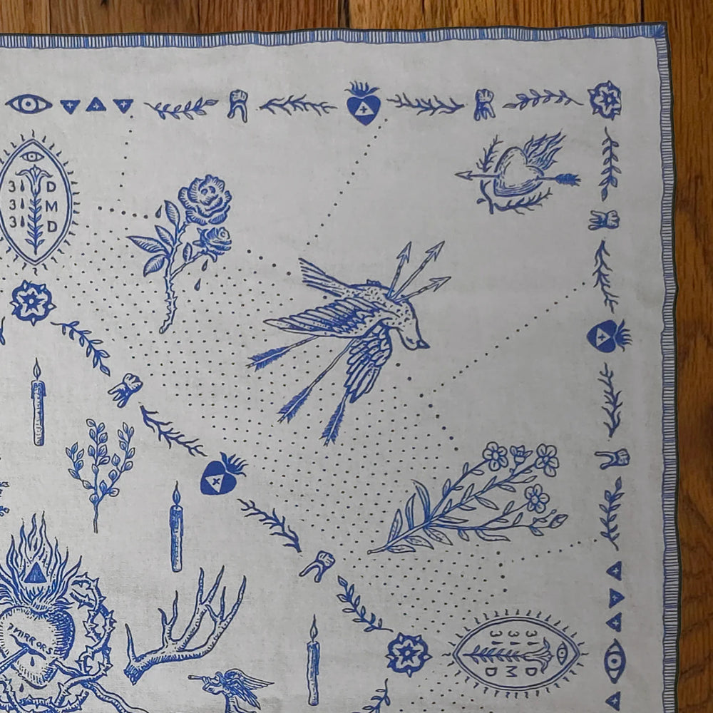 Delft Blue Dove Bandana or Altar Cloth