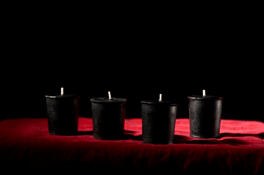Mithras Black Beeswax Votives - Set of 4 Candles