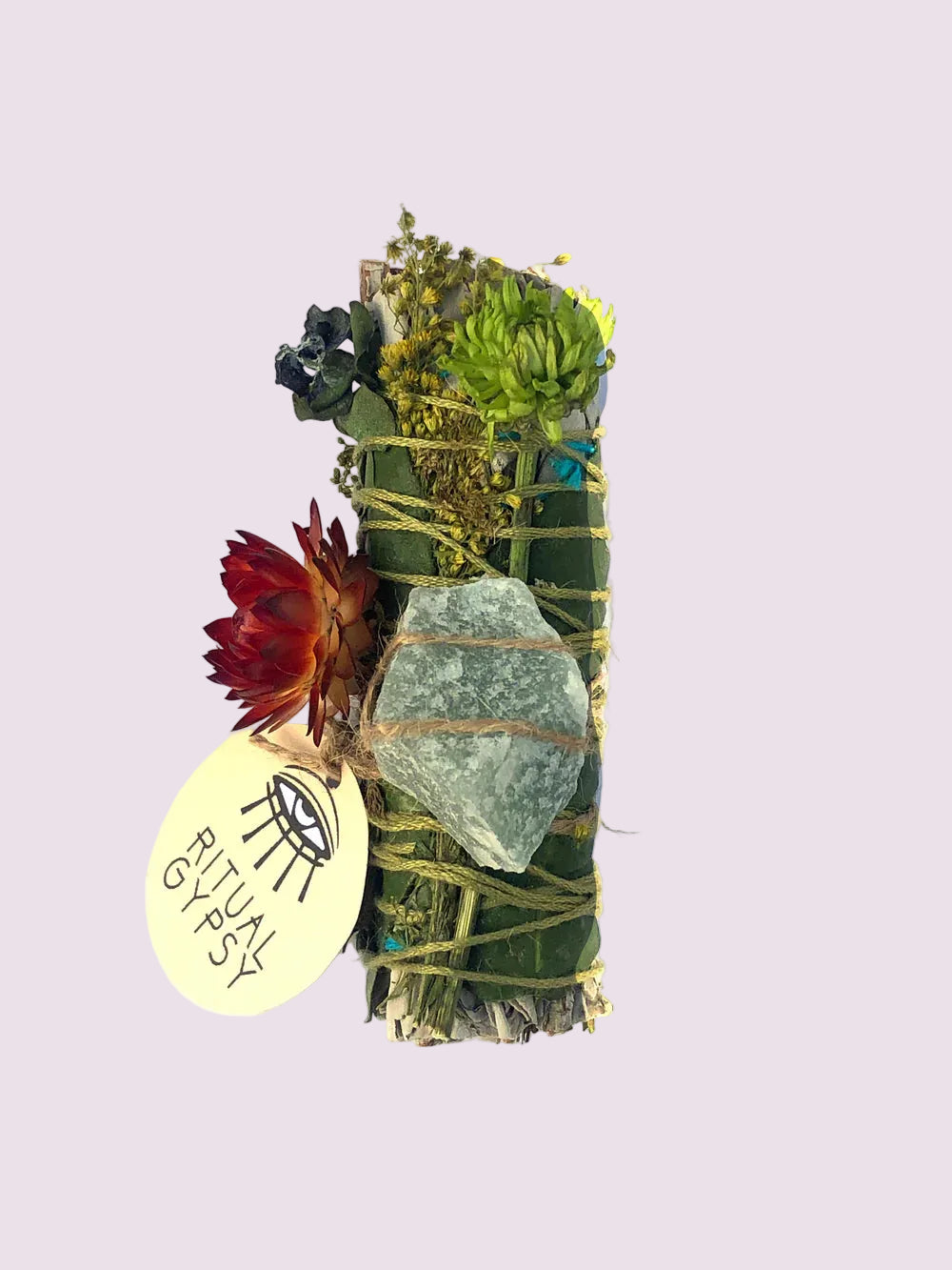 Ritual Wand + Aventurine 4" White Sage Smudge Stick