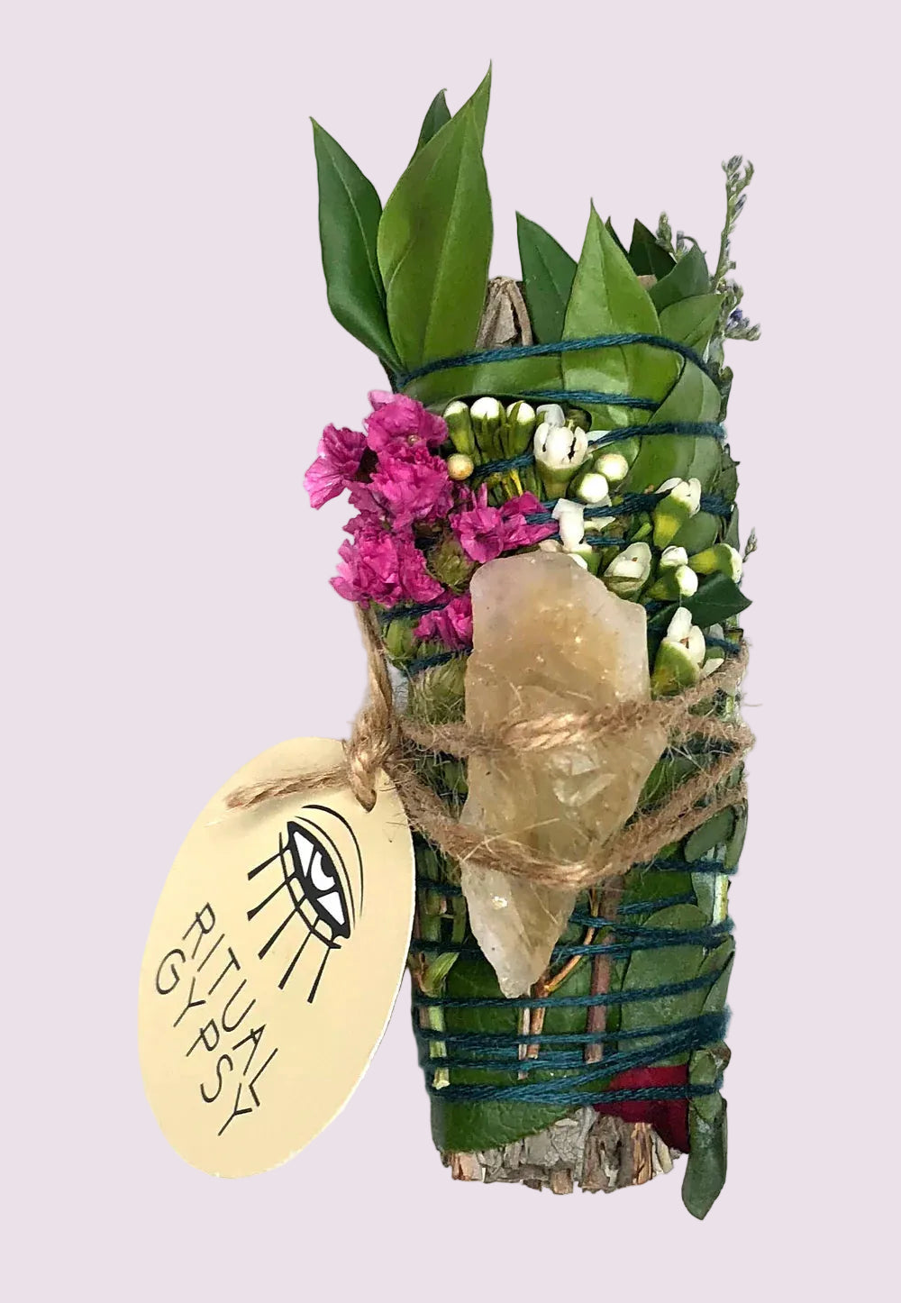 Ritual Wand + Citrine 4" White Sage Smudge Stick