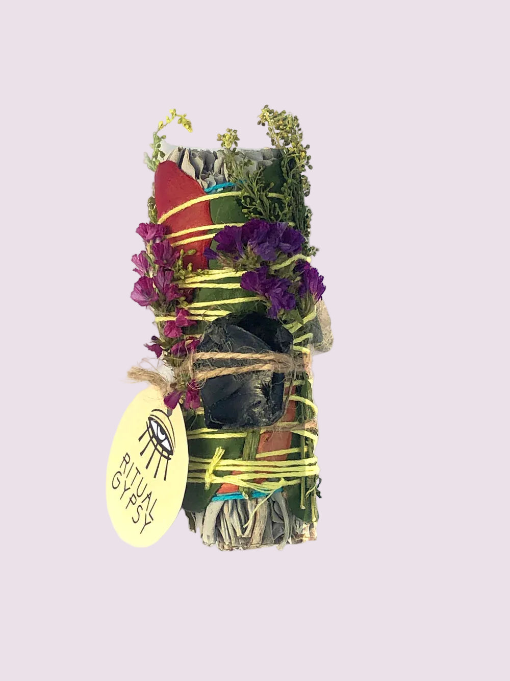 Ritual Wand + Obsidian 4" White Sage Smudge Stick