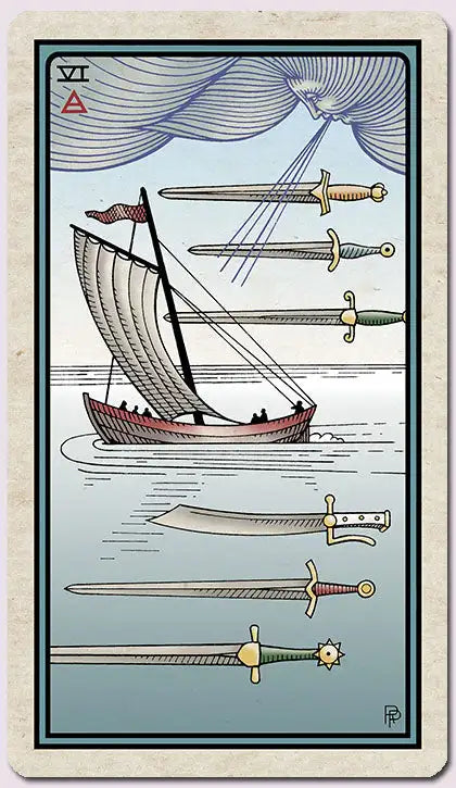 The Alchemical Tarot - Six of Swords