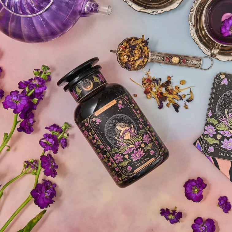 The Moon Herbal Wellness Tea – Nurturing Graceful Phases – Violet Glass Apothecary Jar