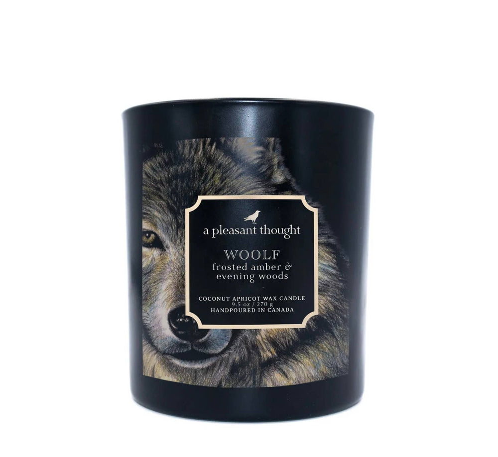 WOOLF | FROSTED AMBER & EVENING WOODS | RAVEN CANDLE: Cotton 