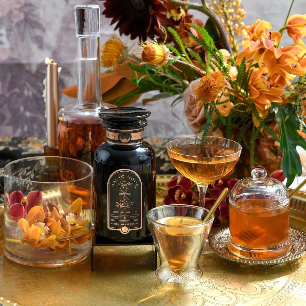 Bohemian Breakfast Organic Black Loose Leaf Tea – Violet Glass Apothecary Jar