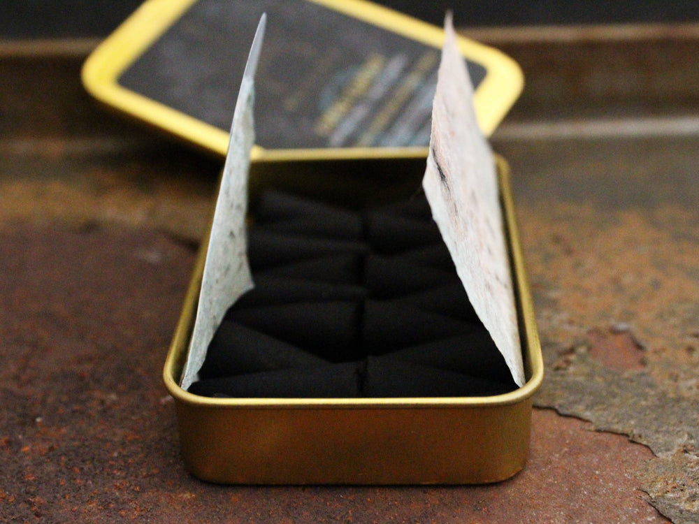Sleeper Choir - Charcoal Incense Cones In Gold Tin