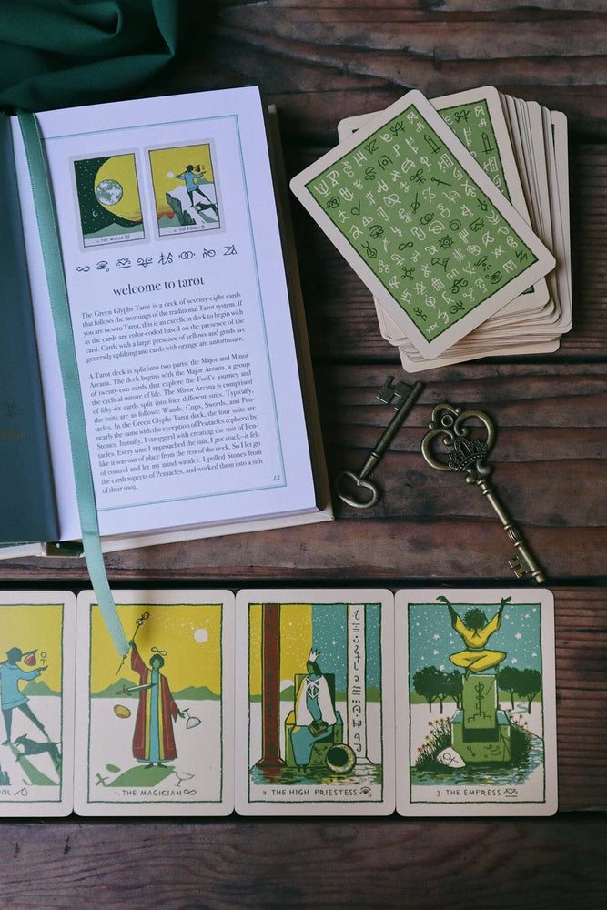 Green Glyphs Box Set Tarot Deck