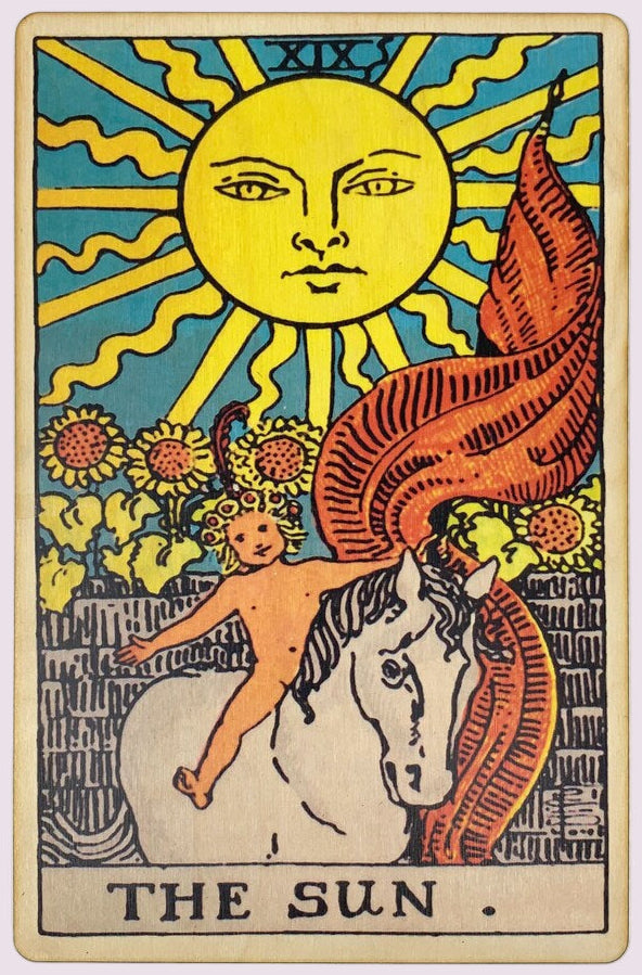 The Sun – Wooden Tarot Art