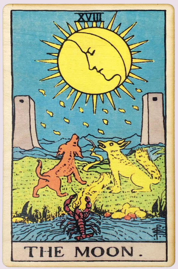 The Moon – Wooden Tarot Art