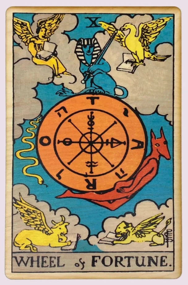 Wheel of Fortune – Wooden Tarot Art