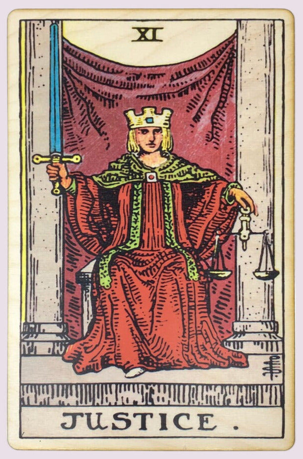 Justice – Wooden Tarot Art