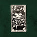 Roy de Baton (King of Batons) card from the Lux Tarot, illustrated in UUSI's expressive hand-carved linocut style.
