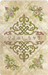 Card back design from Old Style Oracle featuring a symmetrical ornamental pattern with green scrollwork, floral motifs, and subtle astrological symbols.