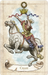 Vintage-style oracle card titled “Chase” showing a figure riding a rearing horse while reaching upward toward a floating crown with streaming ribbons.