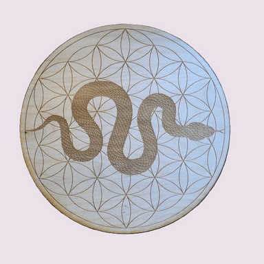 Flower of Life Serpent Crystal Grid: 6 inches 