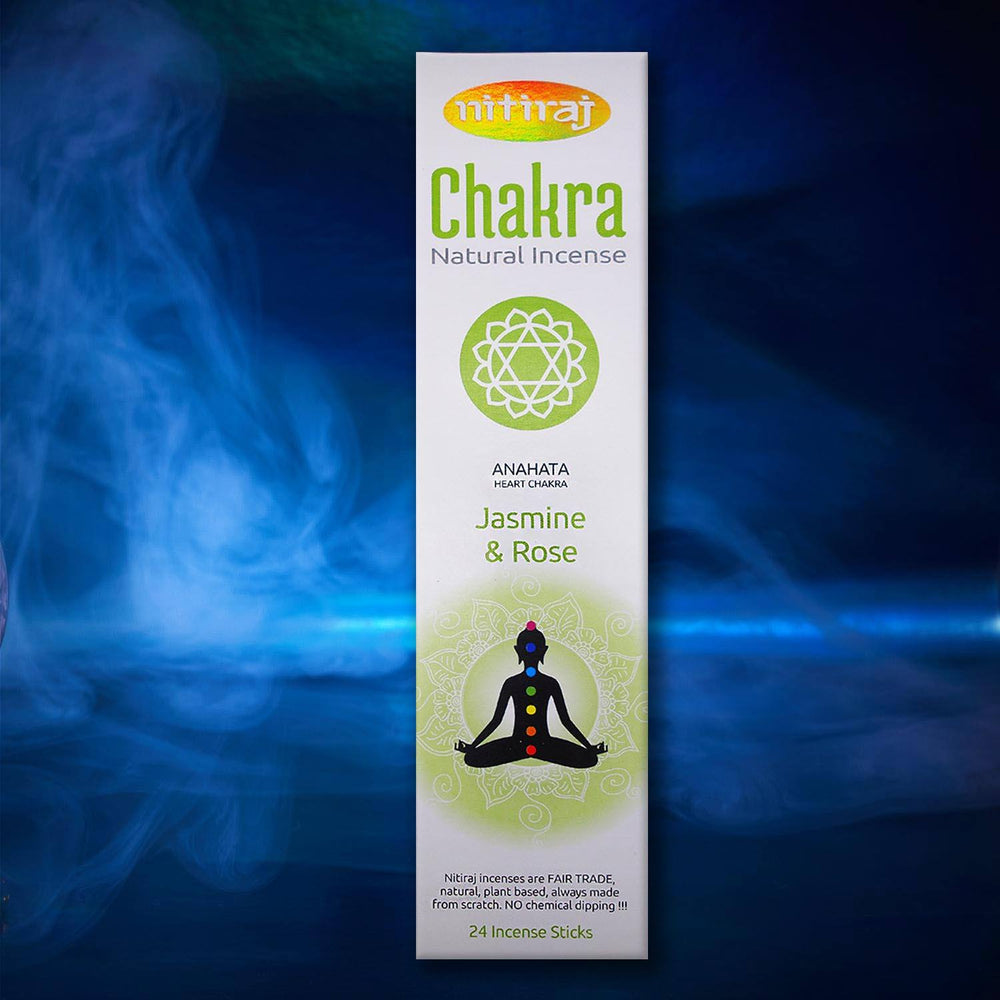 Nitiraj Natural Chakra Incense - Jasmine & Rose - Heart Chakra Incense