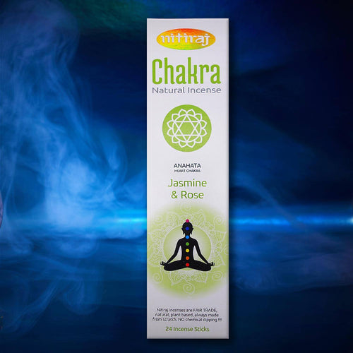 Nitiraj Natural Chakra Incense - Jasmine & Rose - Heart Chakra Incense