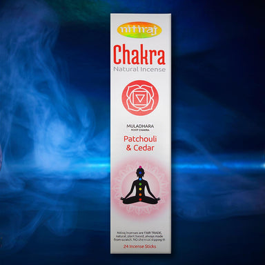 Nitiraj Natural Chakra Incense - Patchouli & Cedar - Root Chakra Incense