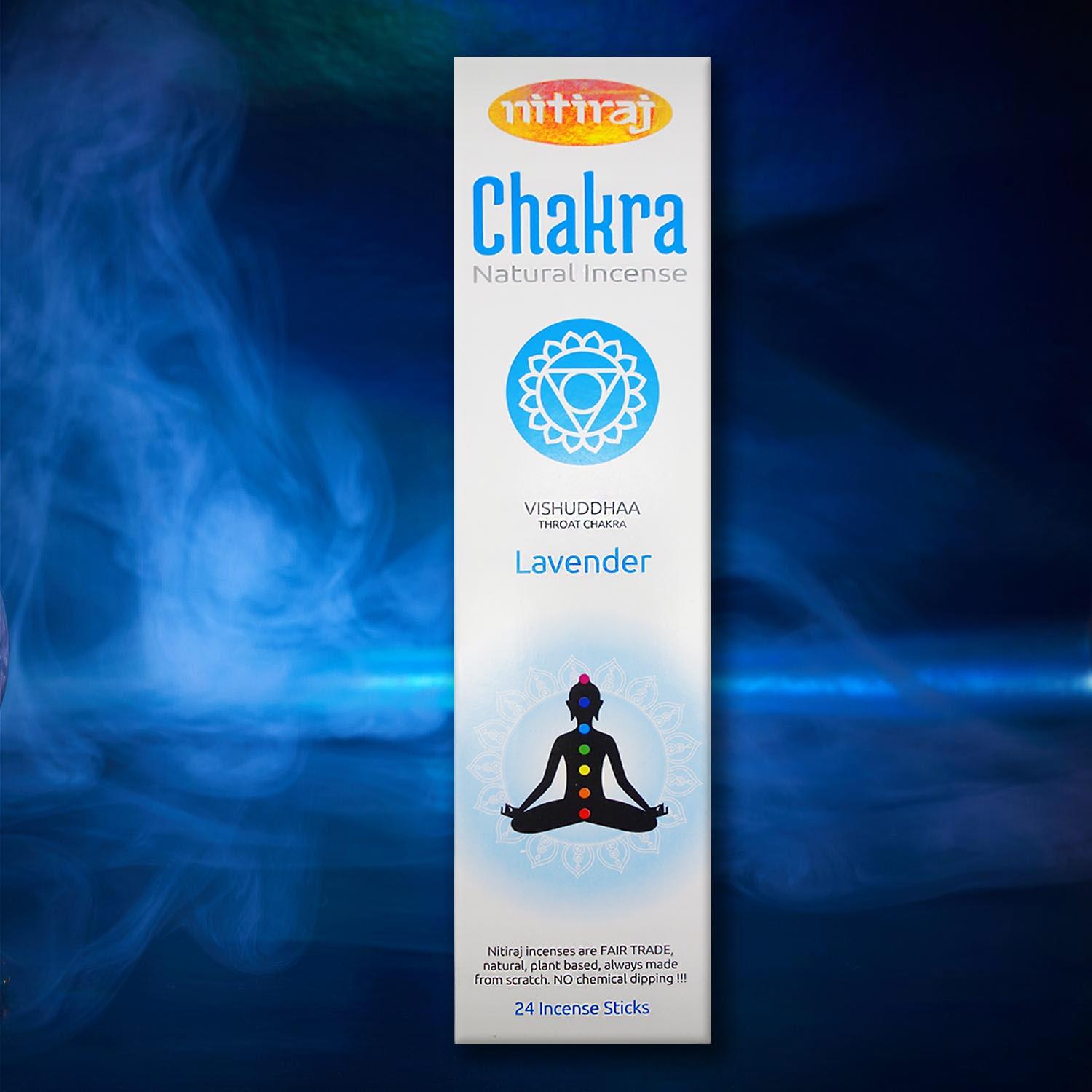 Nitiraj Natural Chakra Incense - Lavender - Throat Chakra Incense