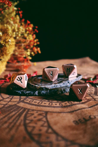 Green Glyphs Runic Dice 