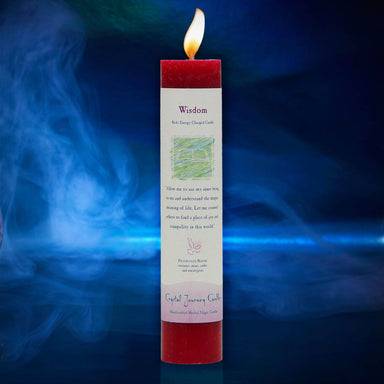 Crystal Journey Reiki Charged Herbal Magic Pillar Candle - Wisdom Candles