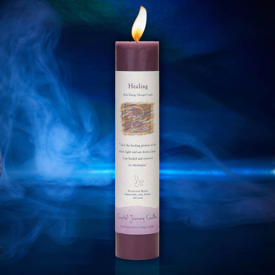 Crystal Journey Reiki Charged Herbal Magic Pillar Candle - Healing Candles