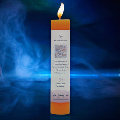 Crystal Journey Reiki Charged Herbal Magic Pillar Candle - Joy Candles