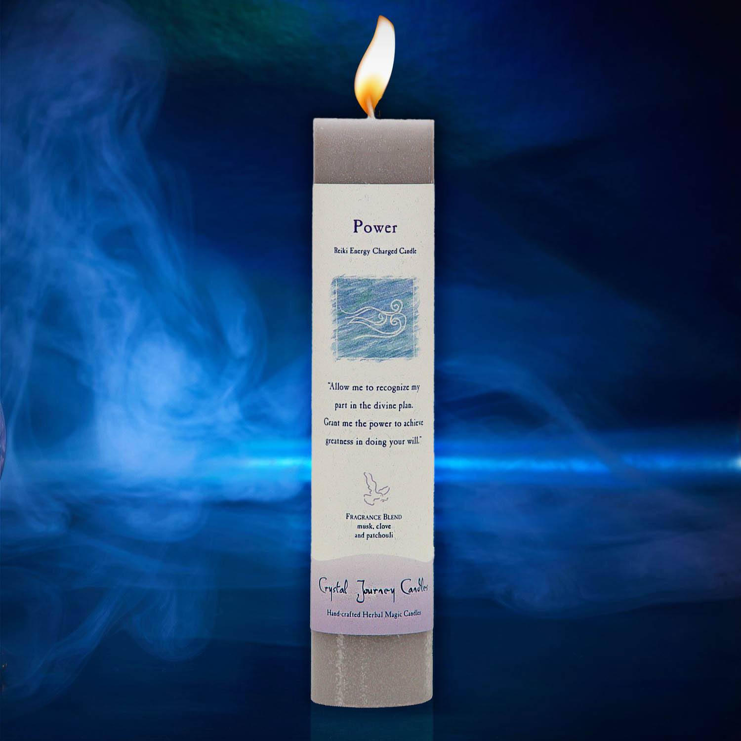 Crystal Journey Reiki Charged Herbal Magic Pillar Candle - Power Candles