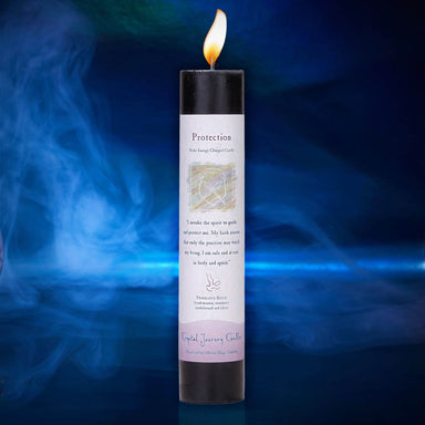 Crystal Journey Reiki Charged Herbal Magic Pillar Candle - Protection Candles