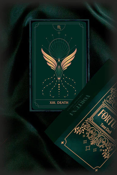 Fortuna Tarot Deck and Guidebook- Emerald Aura Edition Tarot Kit
